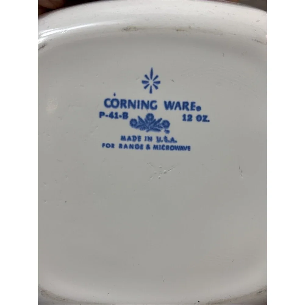 2 Corning Ware Blue Cornflower Petite Square Pan  P-41 -B 12Oz With One Lid
